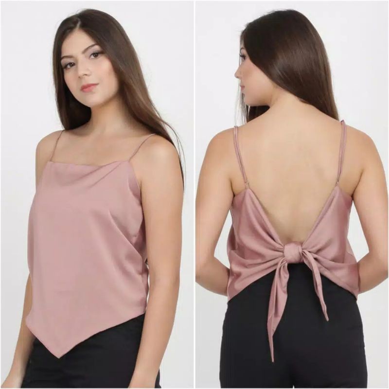 ILONA [READY] KOREAN TOP SATIN/TANK TOP SATIN/ATASAN CASUAL/ATASANN WANITA/ATASAN PARTY 006