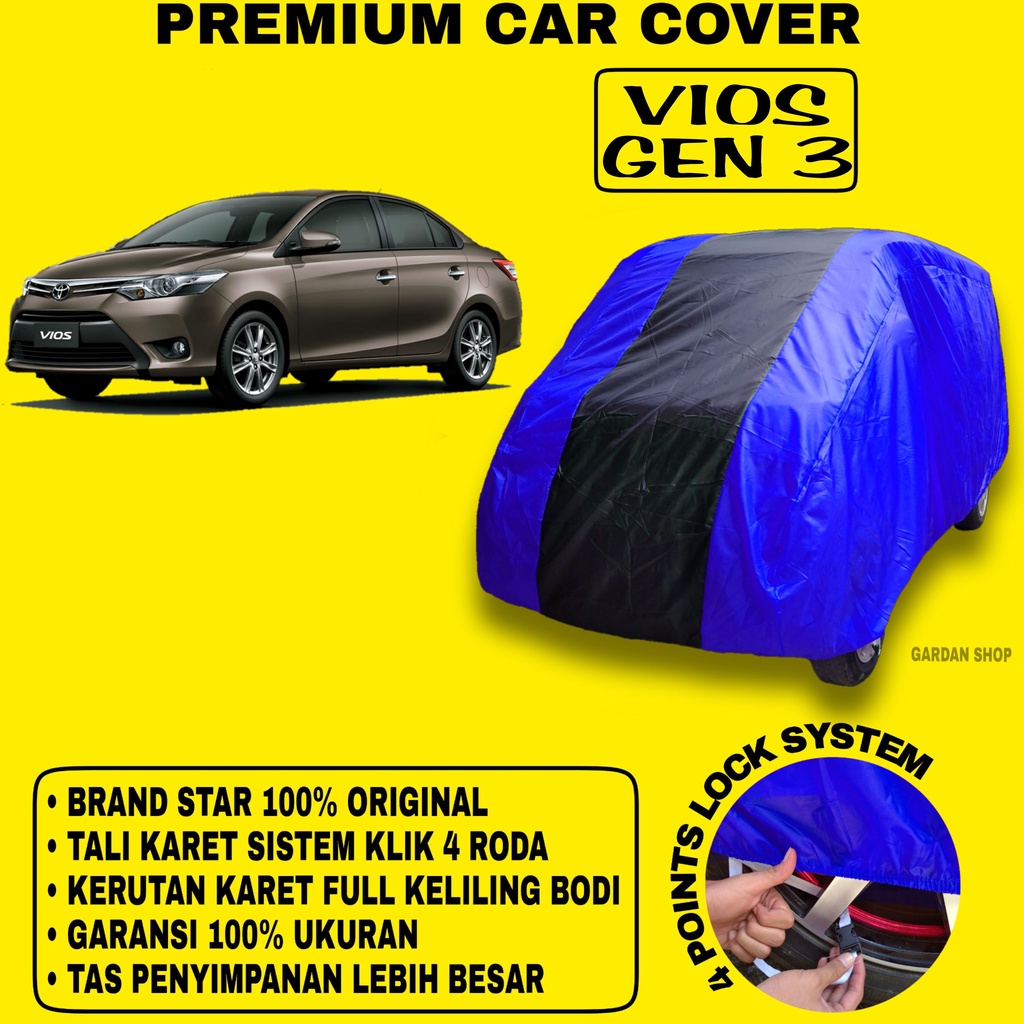 Body Cover VIOS GEN 3 BIRU HITAM Penutup Bodi Mobil Vios Gen 3 Waterproof PREMIUM