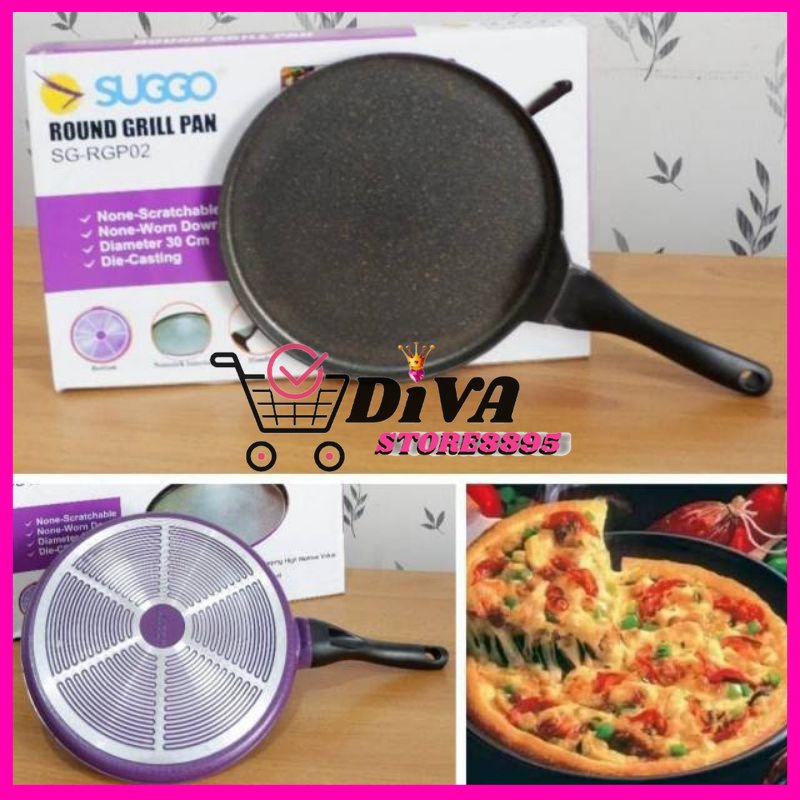 SUGGO ROUND GRILL PAN / PIZZA PAN / PANGGANGAN BULAT SERBAGUNA/TEFLON PIZZA