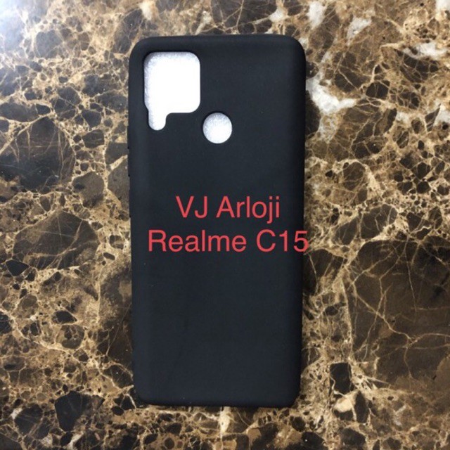 Soft case slim black matte realme c15/casing hp realme c15