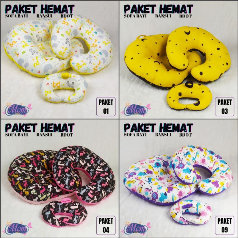 Sofa bayi + Bantal menyusui + bantal dot