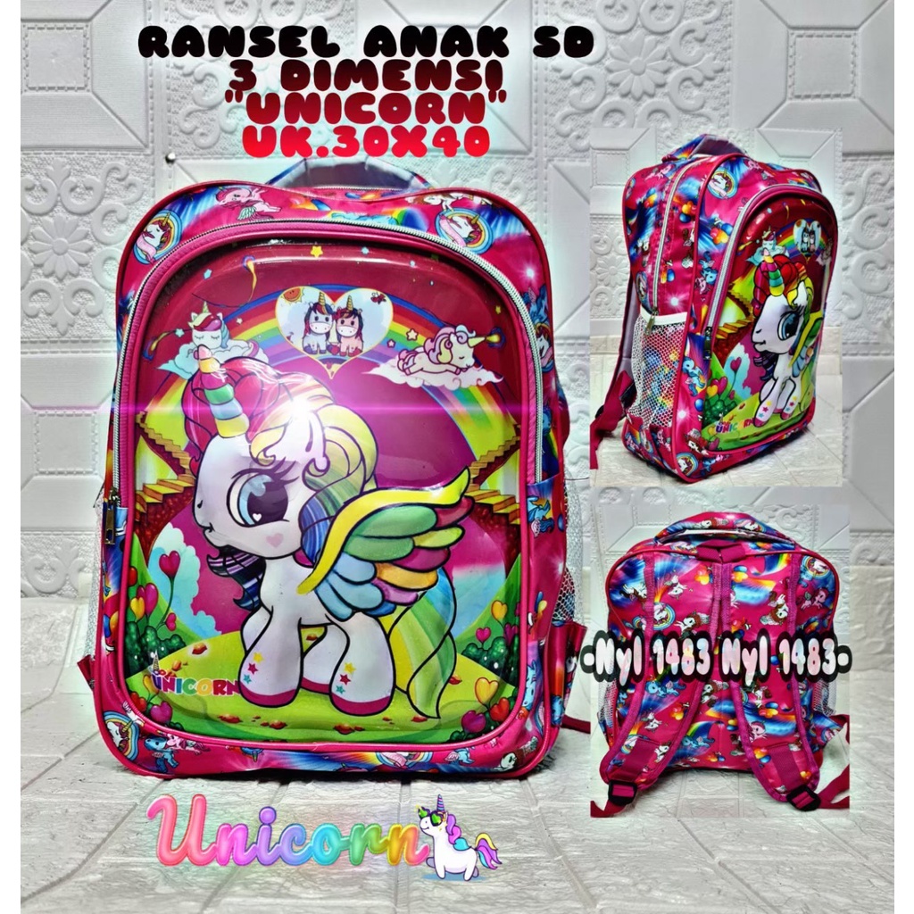 &quot;aurabagss&quot; - Tas Anak Tas Ransel Anak Motif Printing LOL LED &amp; BOBA Backpack Anak Perempuan Sekolah PAUD / TK / SD Baru 2023