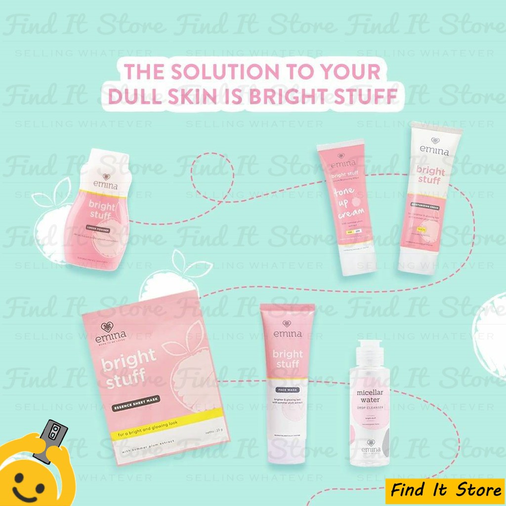 Emina Bright Stuff Series Face Wash Toner Moisturizing Micellar water Tone Up Acne Prone