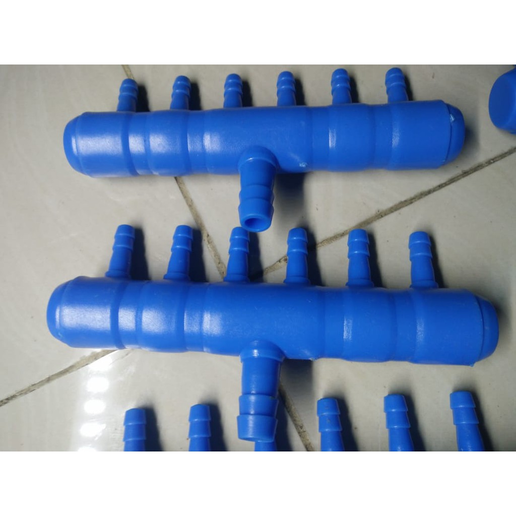 Keran Aerator 6 Cabang Aquarium Aquascape Hidroponik- Cabang water pump LP 6 Lubang Terlaris