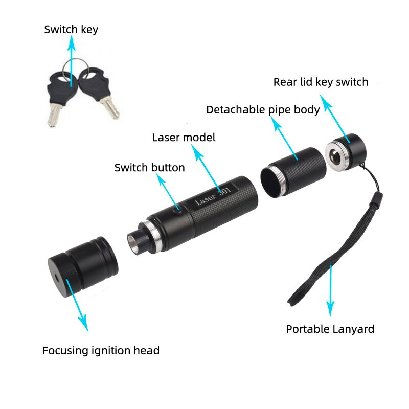 Green Beam Laser Senter Lampu Laser Pointer 1MW 532NM Baterai+Charger