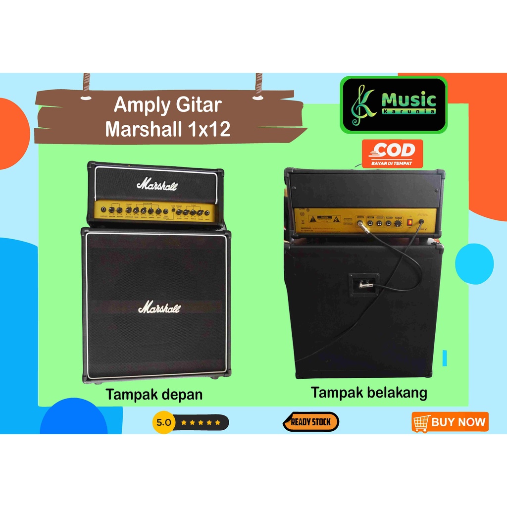 Sound studio panggung [ COD ] amply gitar Marshall speaker 1x12 inch doble input distorsi efek [hrg 