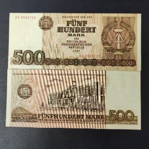 Uang Asing Jerman Timur Pecahan 500 Mark 1985