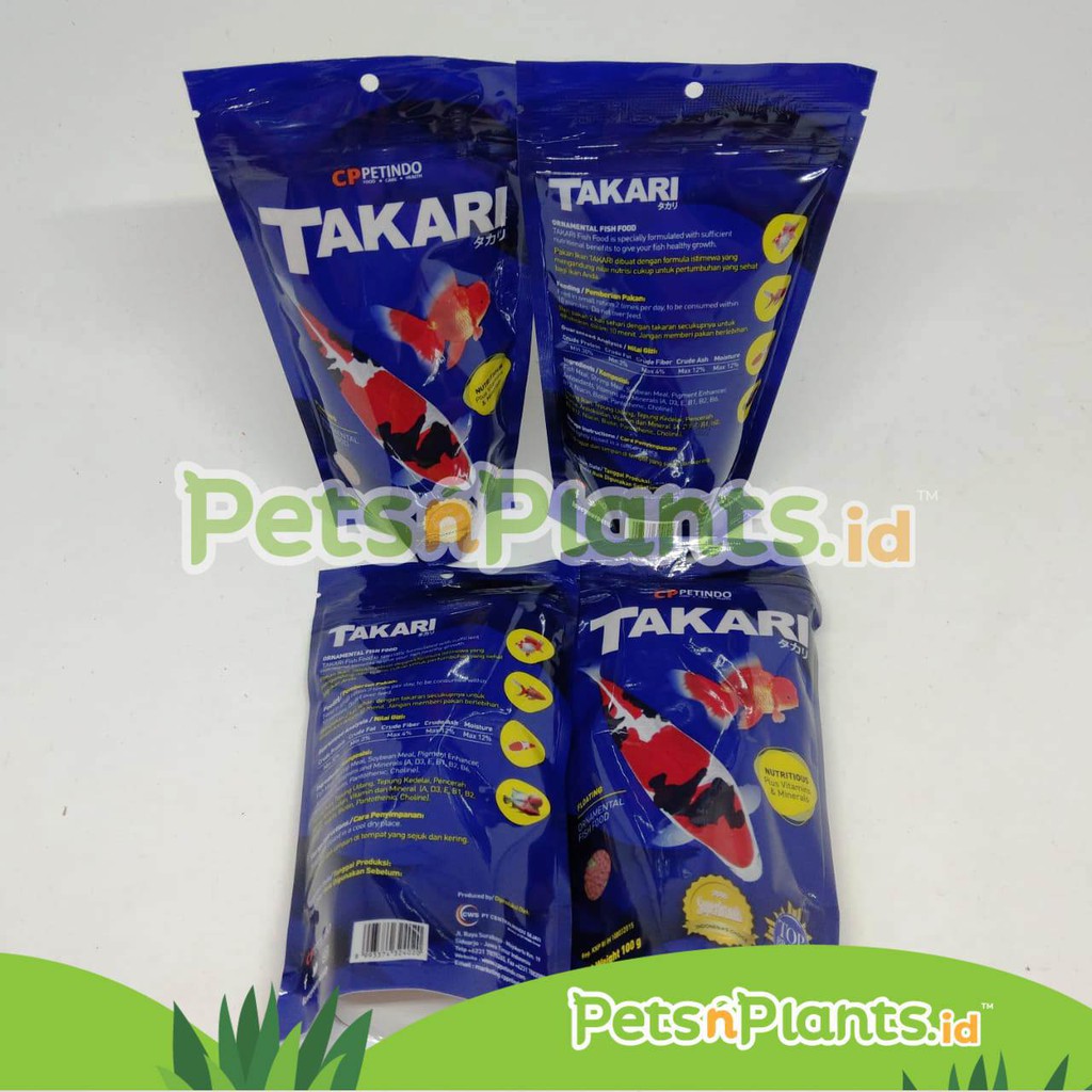 Makanan Ikan Hias TAKARI Fish Food Kecil 1 MM 100 GR Pelet Merah Hijau