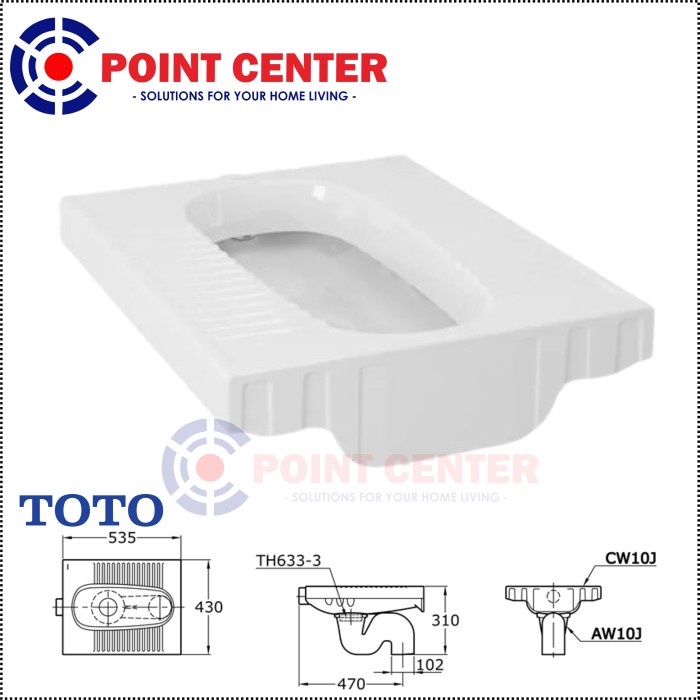 TERLARIS TOTO CW10J KLOSET JONGKOK / SINGLE BOWL TOILET