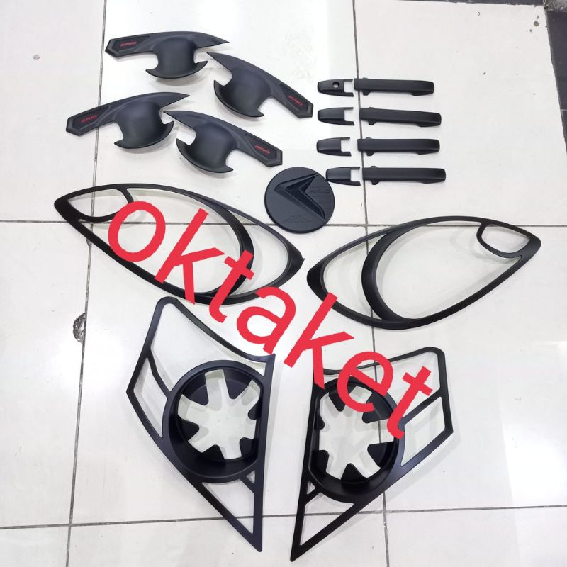 paket garnish depan belakang outer handle tank brio lama 2012 2013 2014 2015 hitam chrome paket lengkap