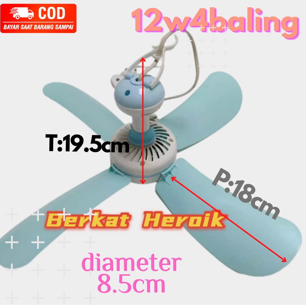 Kipas  Angin  Gantung Helifan 4 baling 12w merk kyzuku