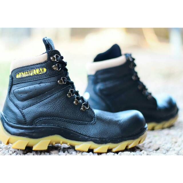 SEPATU PRIA BOOTS CATERPILLAR BOOTS SAFETY (BESI) KULIT ASLI