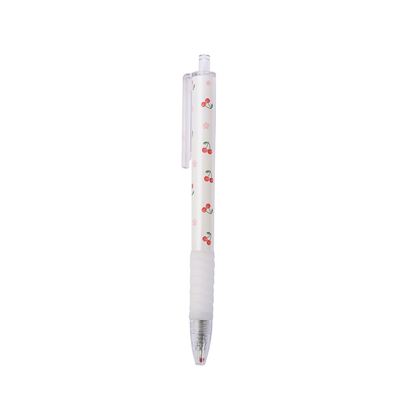 5pcs Cute Cherry Press Pen Bullet 0.5mm Gel Pen Press Pen Student Office Gel Pen