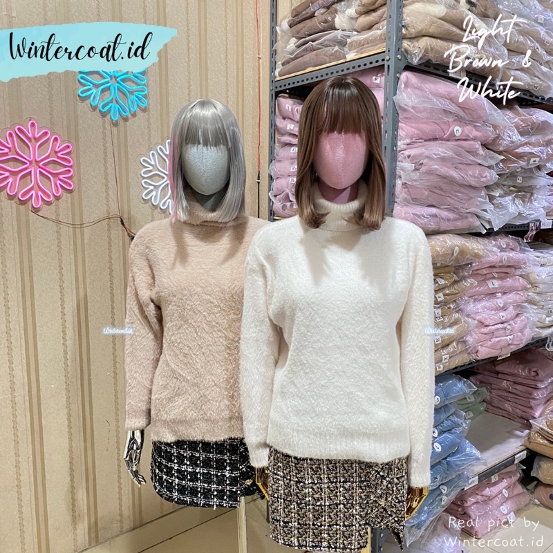 Sweater winter wanita fluffy atasan musim dingin import hangat gunung bromo Luna