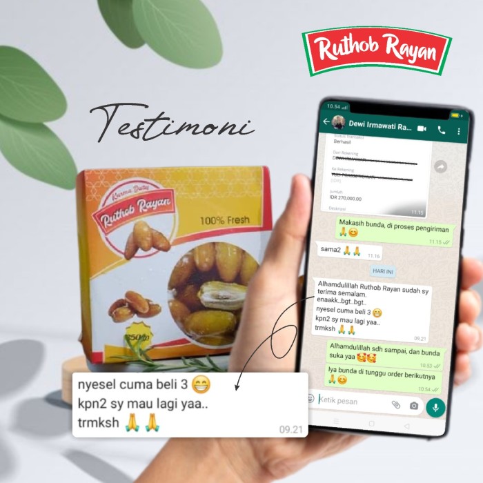 

BURUAN BELI - KURMA MURAH RUTHOB RAYAN 350GR - MANIS