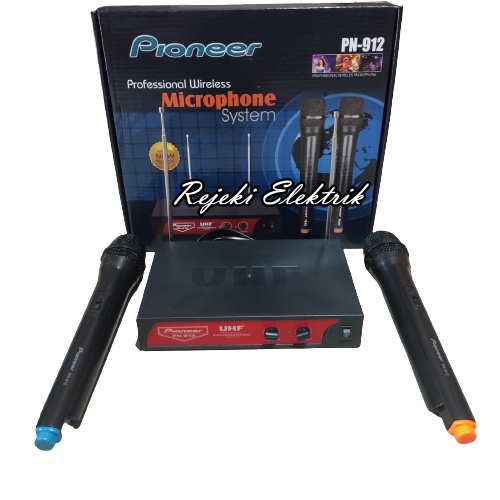 Mic Microphone Wireless Pioneer PN-912 - Mikrofon Double UHF Wireless - TERBARU