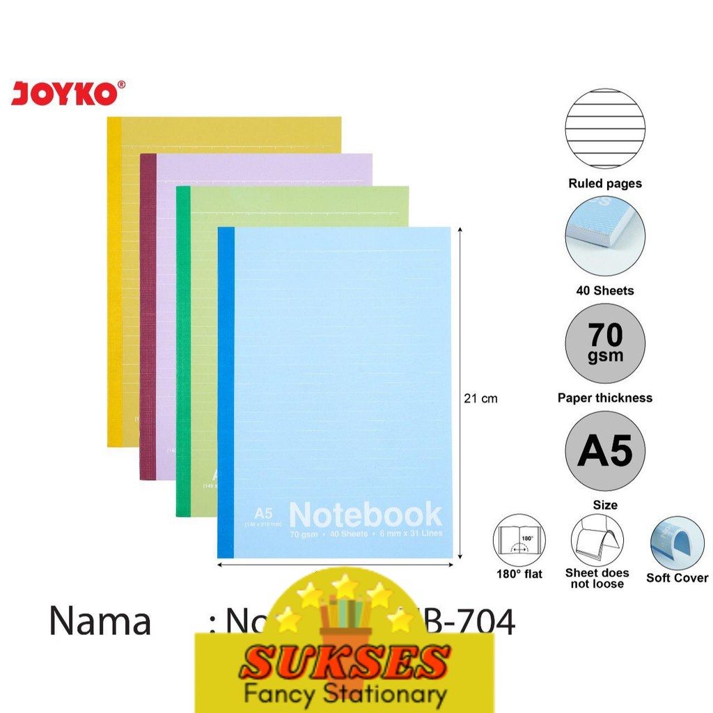 

Buku Tulis Catatan Notebook Joyko Soft Cover Nb 704 A5