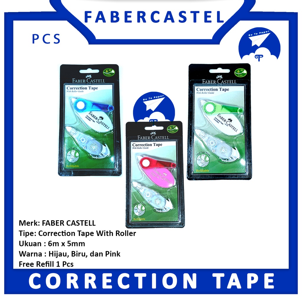 

FABER CASTELL Tipe X Kertas SR-506 - 6m x 5mm Warna - Pcs