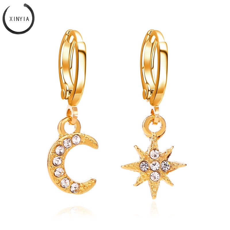 Anting Berlian Asimetri Planet Bulan Bintang Korea