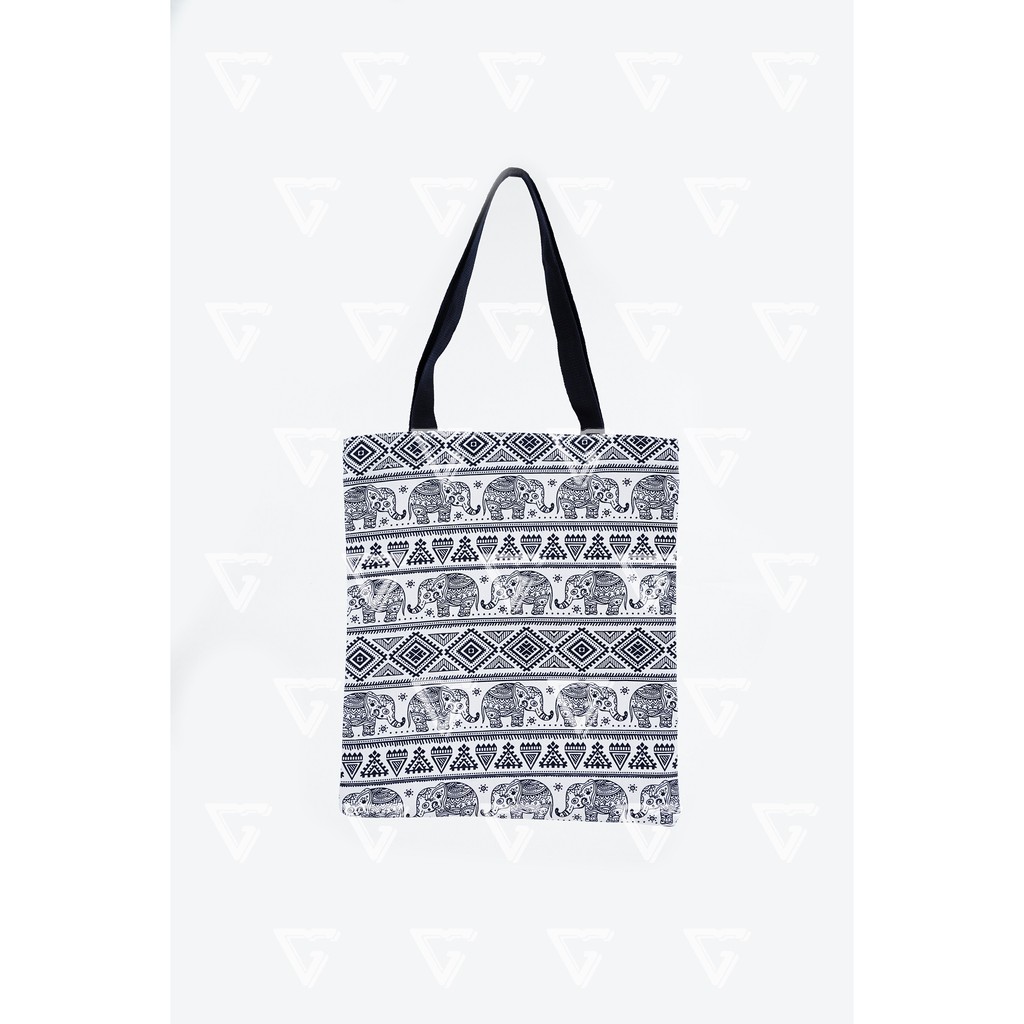 Totebag wanita / tote bag wanita kekinian 2021 kanvas motif Gajah