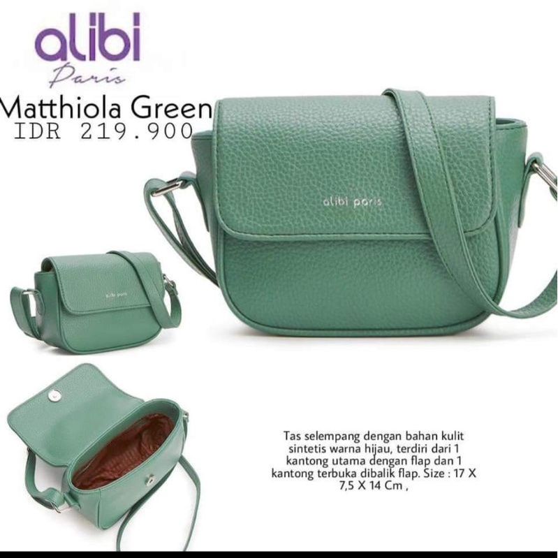Tas Matthiola Green Alibi Paris (Tas Selempang Wanita PROMO)