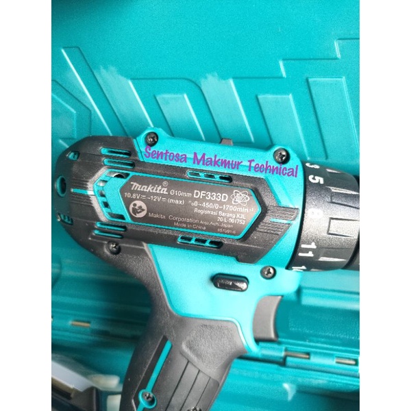 MAKITA DF333DWYE 10 MM Bor Cordless Baterai Cas 12V 10mm DF 333 DWYE