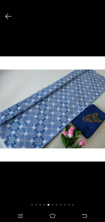 Kain Batik Solo Godong Kembang Sinaran Biru Art