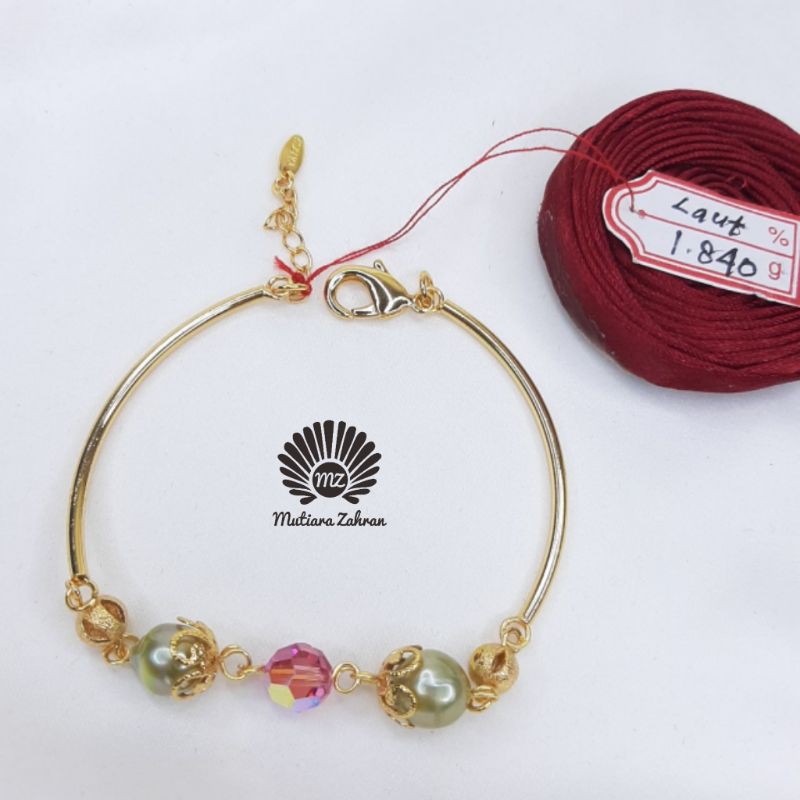 Gelang Mutiara Laut + Swarovsky Ori Free Sertifikat