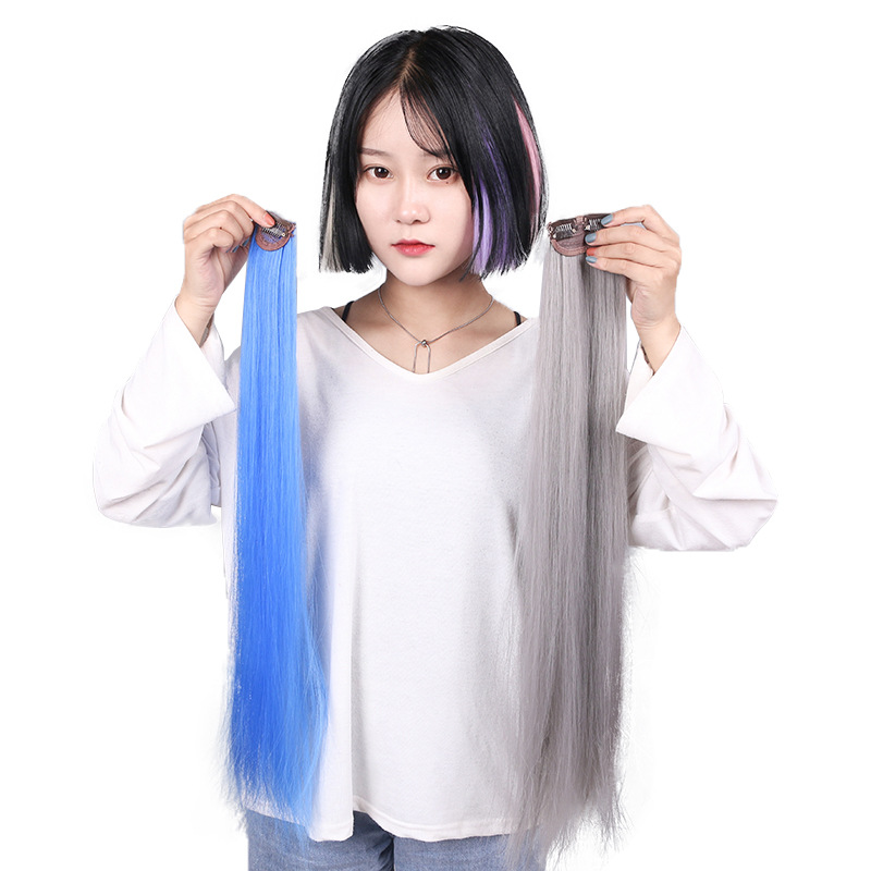 Wig Rambut Pemanjang Rambut Palsu Wanita Warna,Jepit Aneka Desain,Tambalan Lurus hair extension clip