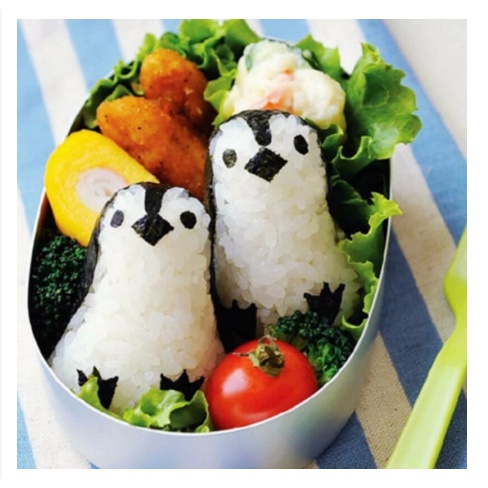 Set Cetakan Nasi Pinguin Cetakan Sushi Cetakan Bento Rice Maker Cutter Mold Cetakan Nasi Bentuk Lucu Cetakan Onigiri