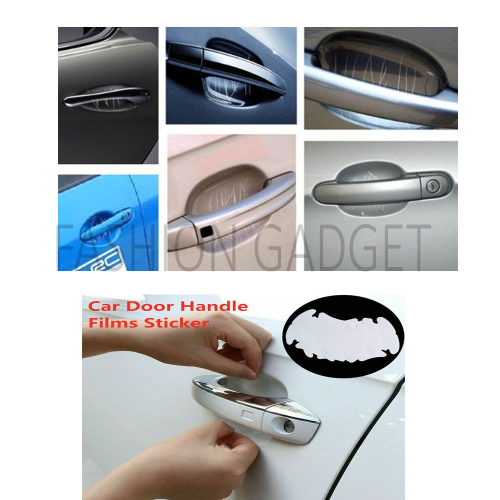 Stiker Gagang Pintu Mobil 4 PCS Anti Gores Mobil Antigores Stiker Handle Mobil Car Door Protector Sticker Car Handle Stickers Scratch Protector Sticker Protective Film - Bening