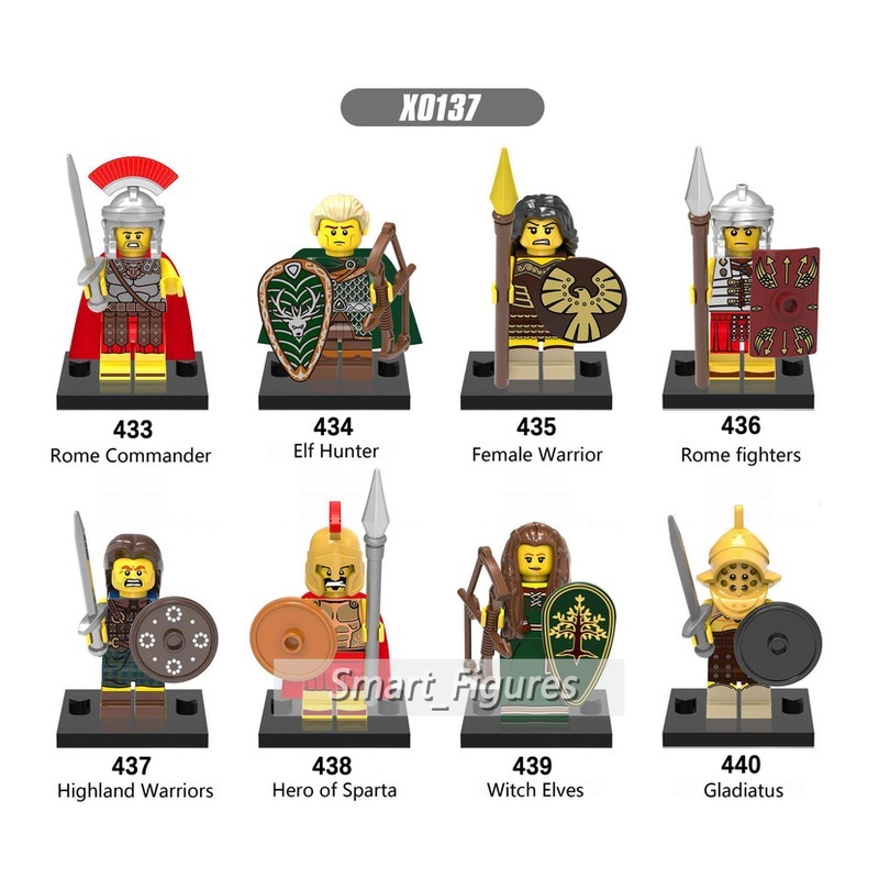 Mainan Action Figure Minifigures Abad Pertengahan Kuno Mesir Roman Warrior Mummy Atlantis Gladiatus