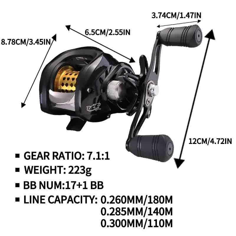 Fishing Reel / Penggulung Senar Pancing 17 + 1bb Bahan Full Metal Kecepatan Tinggi 8kg Max Drag Power