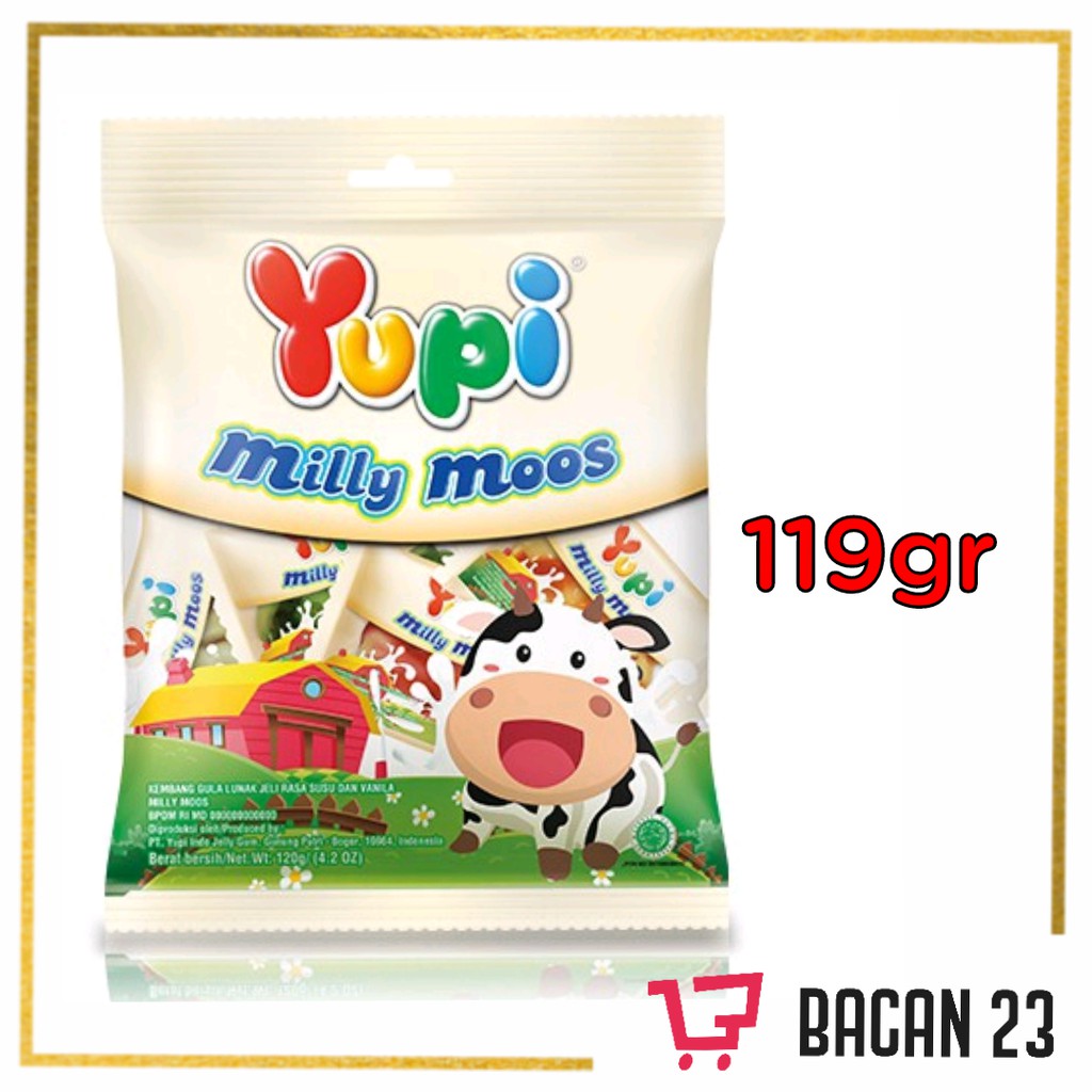 Yupi Milly Moos ( 119 gr ) / Permen Jelly Susu / Bacan 23 - Bacan23