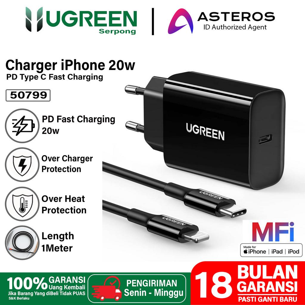 UGREEN Charger iPhone MFi USB C to Lightning Original Fast Charging 20W