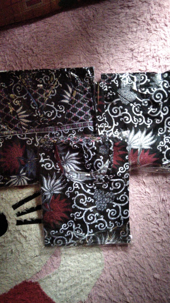 Batik Couple Keluarga Sania Ruffle Ori Ndoro Jowi Dnt Motif Kembang Langit