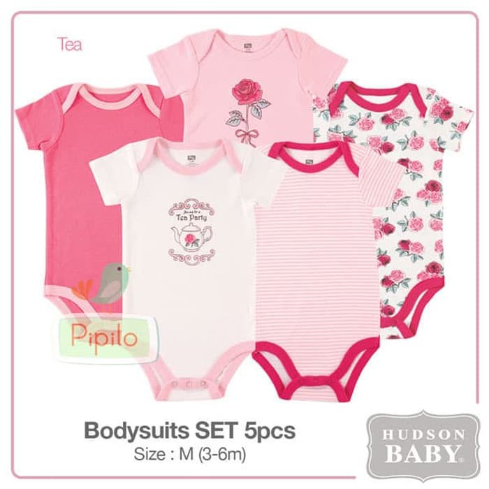 Hudson Baby Baby Girls Pink Long Sleeve 3 Pack Owl Design Bodysuit Vests 