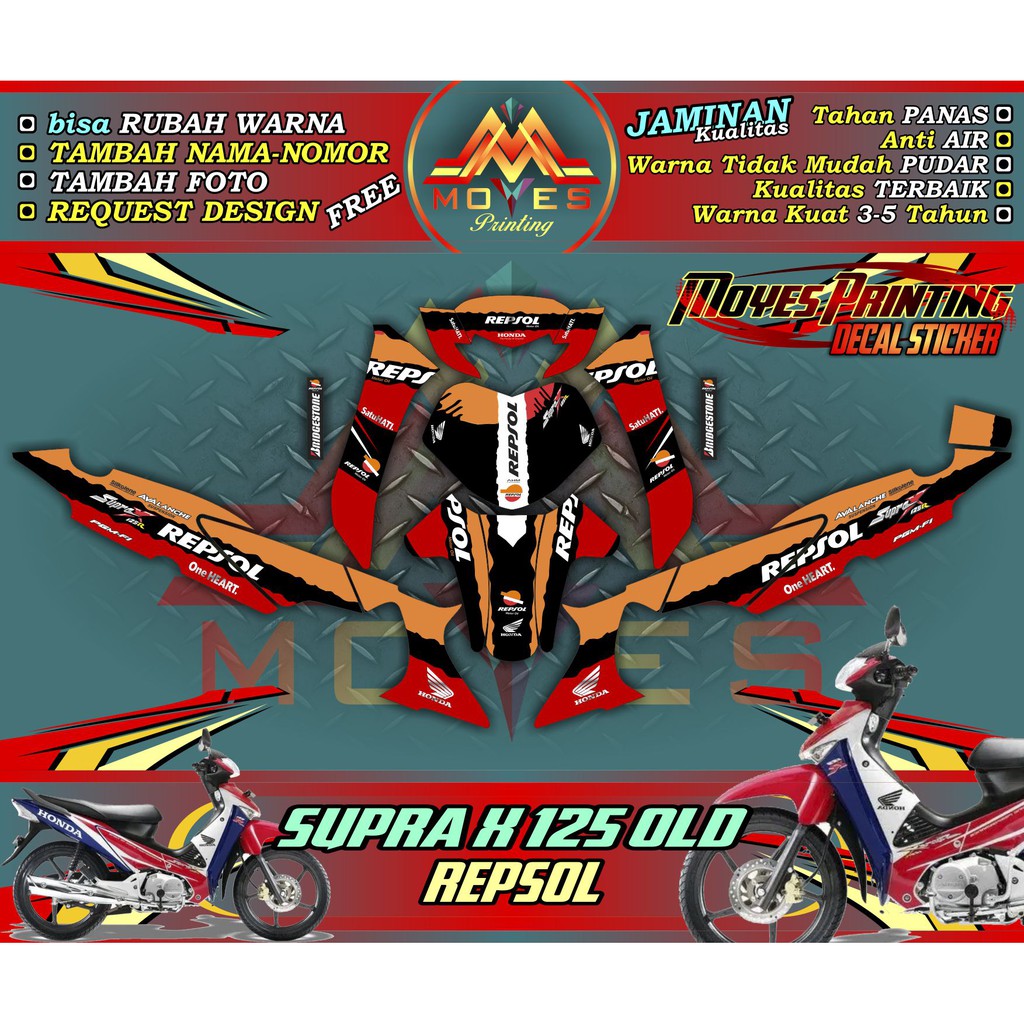 Decal Sticker Full Body Honda Supra X 125 Lama Sticker Motor