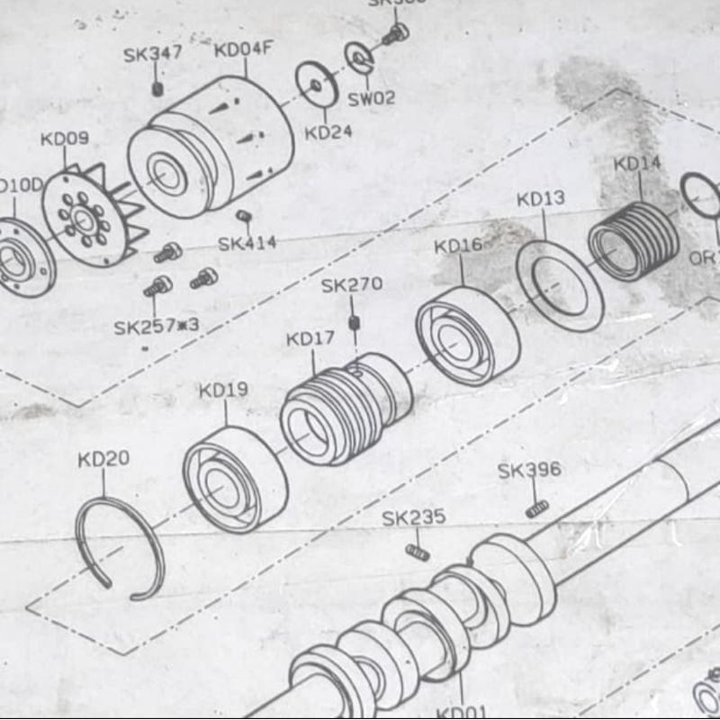 KD17 + SK270 GEAR POMPA OIL MESIN JAHIT OBRAS 737/747/757/767