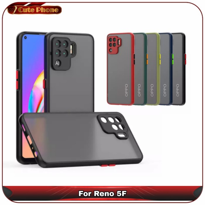 Casing Hard Soft Case OPPO Reno 5F Reno5F 5 F Translucent Camera Protect