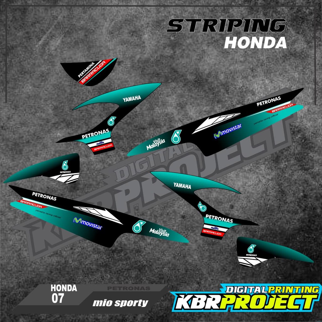 (cod) MIO SPORTY Stiker Motor Striping variasi Yamaha Racing Skotlet Scotlite PETRONAS TRANSPARAN