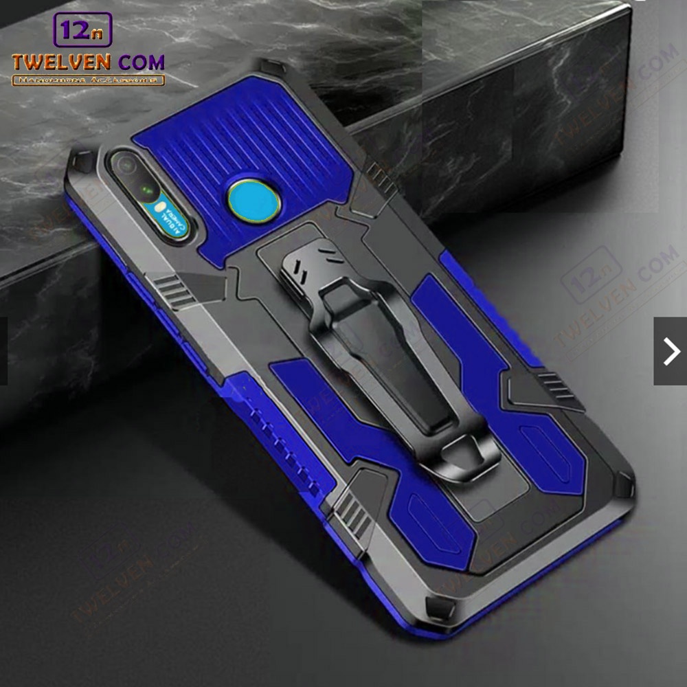 Case Shockproof Vivo Y11 / Y12 / Y12i / Y12s / Y15 / Y15s / Y17 / Y20 / Y20s / Y21 / Y21s / Y30 / Y33s / Y50 / Y51 2020 / Y53s / Y91 / Y91c / Y93 / Y95 - Armor Hardcase Stand Clip