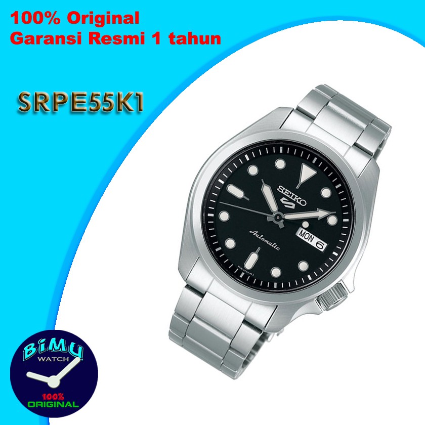 Seiko 5 Sports SRPE55K1 Automatic Black Dial - Jam Tangan Pria SRPE55