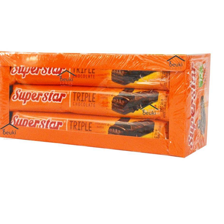 

PROMO RAMADHAN BOX Superstar Wafer Triple Chocolate Wafer Coklat Lovers Wafer Krim Bersalut Coklat -