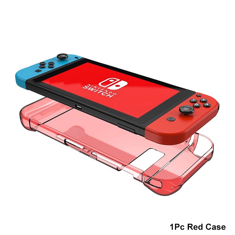 Hot Sale/Nintendo Switch Pelindung Aksesoris Hard Case+Tempered Glass Screen Protector+Thumb Grips Caps