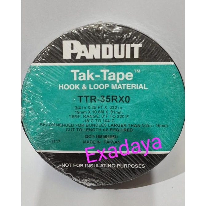

Panduit TTR-35RX0 , Hook & Loop Velcro Cable Ties 19mm x 10.6M x .81mm