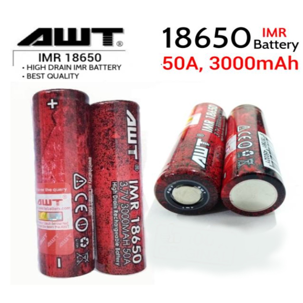 MURAH  BATERAI AWT RAINBOW  KUALITAS ORIGINAL /AWT RAINBOW 1MR 18650 mAh 3000 mAh HARGA SATUAN-XJ