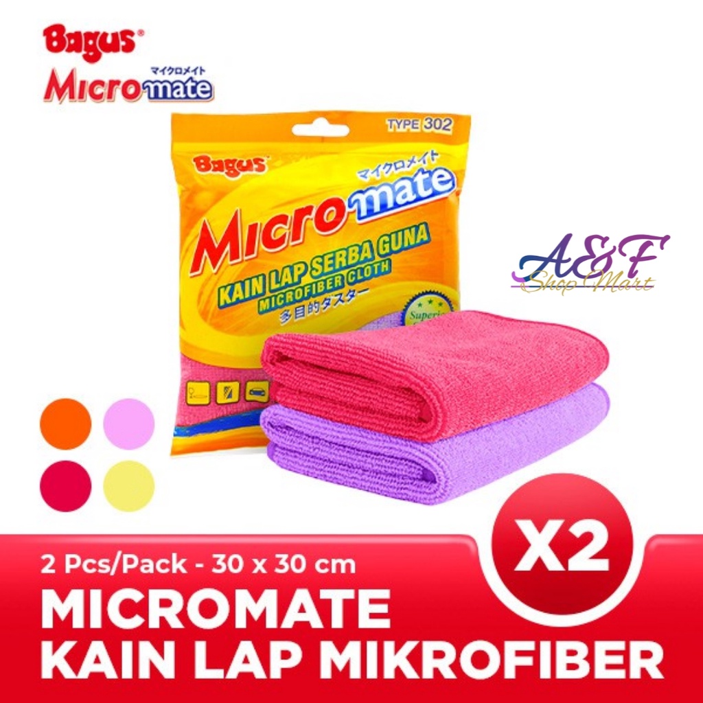 Bagus Micromate Kain Lap Serbaguna 30 x 30cm Isi 2