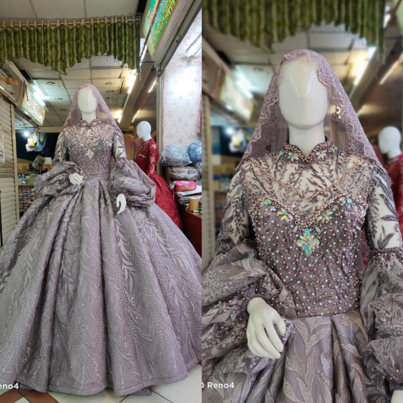 GAUN BELIMBING MODERN//GAUN WEDDING MEWAH//GAUN