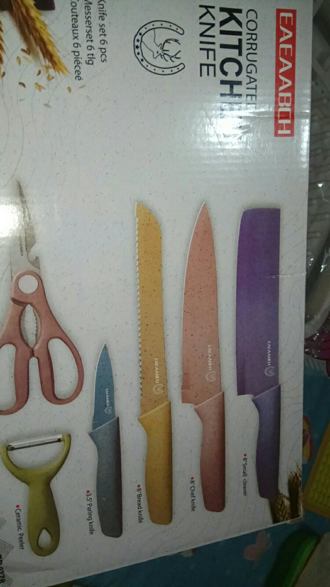 Pisau Set Jerami Dus Sorok - Pisau Set Rainbow Anti Karat Serbaguna